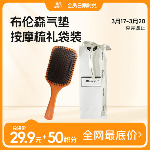 Blairsom 布伦森气垫按摩梳礼袋装 德国品牌进口原料 中和静电 抚平毛躁 商品图0