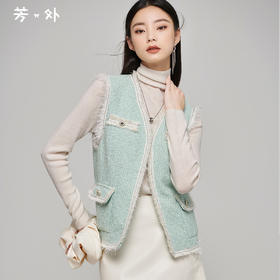 芳外新款香风马甲背心外套百搭显气质上衣8T22CN1342