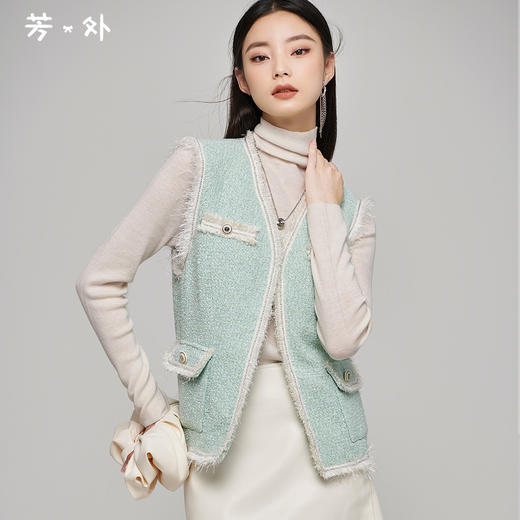 芳外新款香风马甲背心外套百搭显气质上衣8T22CN1342 商品图0