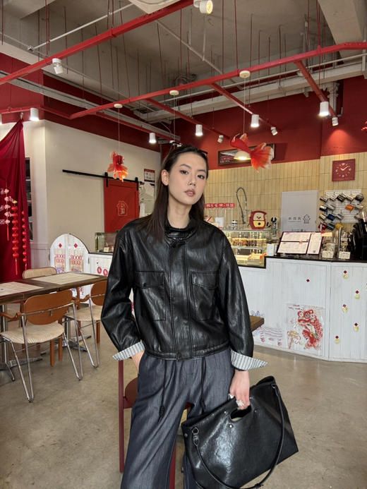 【第二层肌肤】噢蜜ooomeooo水洗pu外套 商品图9