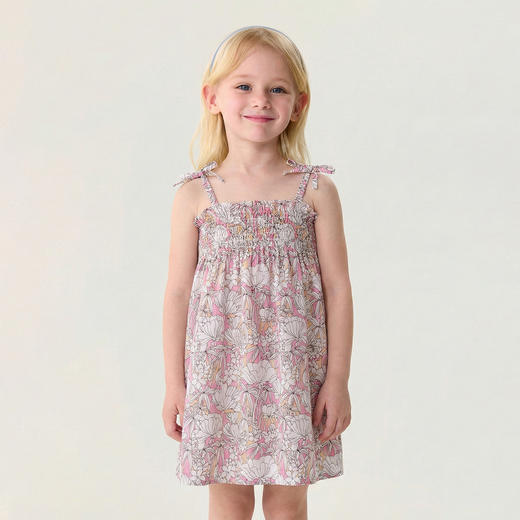 马克珍妮漫山花开女童纯棉吊带裙2026年夏装新款561037 商品图1