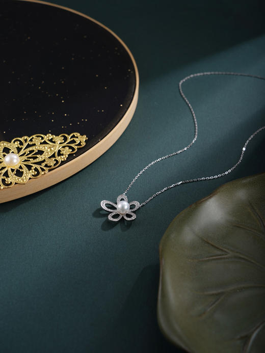 子佩集【‌花期正好】银S925珍珠惜王妃套链项链【L9859】双色五瓣花2602 商品图4