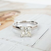 【天然正品】AU585白金经典时尚四爪款公主方形1.51克拉钻石戒指15号（戒圈可改）070326NJS04 商品缩略图4