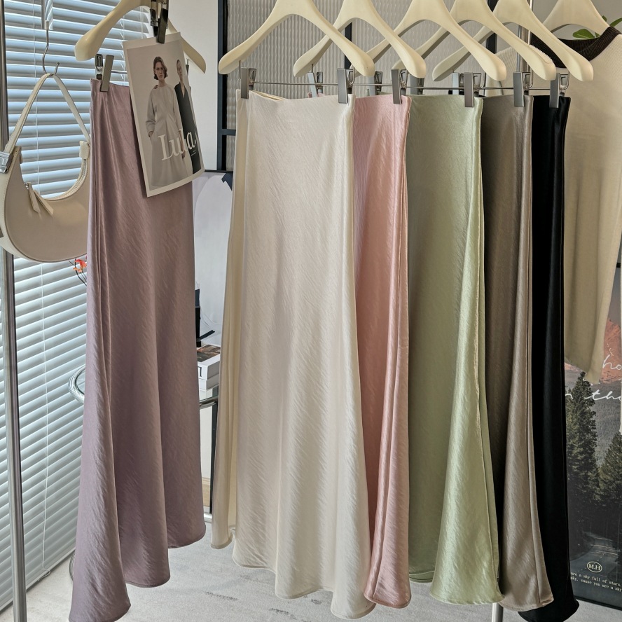【7天内发货 简约气质 鱼尾半身裙】 醋酸缎面鱼尾半身裙 女2026气质简约垂感显瘦包臀a字中长裙子