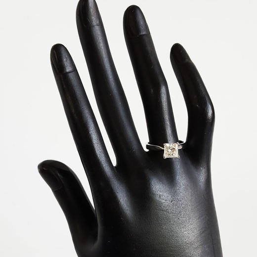 【天然正品】AU585白金经典时尚四爪款公主方形1.51克拉钻石戒指15号（戒圈可改）070326NJS04 商品图7