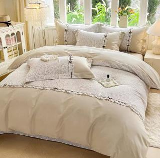 韩版纯棉四件套全棉公主风被套四季通用亲肤裸睡床单超柔床上用品G117800042 商品图1