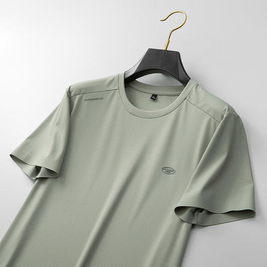 【DKP】大依优型大码男装螺纹圆领短袖T恤双面暗纹提花无痕T恤衫运动休闲 商品图3