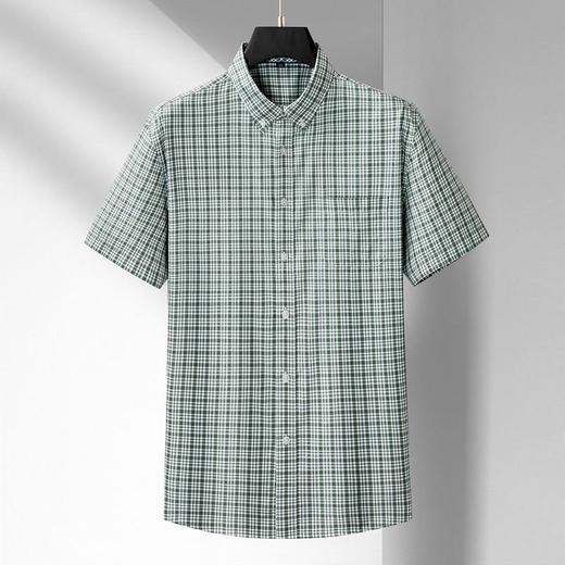 【DM】【纯棉】大依优型大码男装夏季格子短袖衬衫商务休闲上衣T恤320斤 商品图2