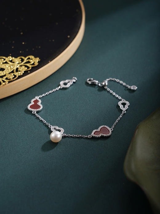 子佩集【福禄欢颜】银S925珍珠惜王妃手链【W6564】双色红葫芦2602 商品图5