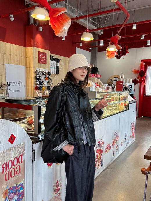 【第二层肌肤】噢蜜ooomeooo水洗pu外套 商品图5