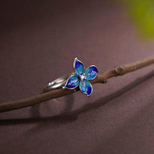 子佩集【花开欢愉】S925银戒指【JZ00341】四叶草蓝色珐琅彩2509 商品图7