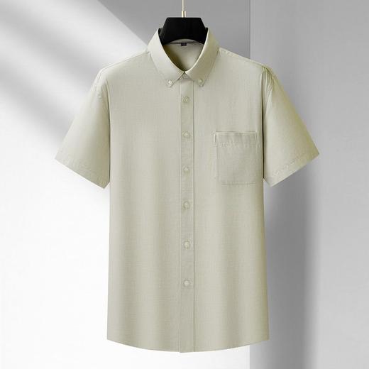 【DM】【棉麻】大依优型大码男装夏季纯色短袖衬衫商务休闲上衣多色可选 商品图3