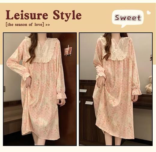 GZ买手优选云朵棉睡衣女长袖睡裙ins风薄款家居服170794350（预售3-5天发货） 商品图1