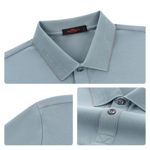 【含桑蚕丝/不变形领】柒牌短袖POLO衫2026夏季新款休闲上衣 130T70500 商品图3