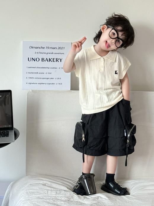 【39.9/件】韩系亲子针织短袖｜遛娃穿搭氛围感拉满✨夏季polo衫镂空冰丝童装飞机袖短袖聚★为爱严选 商品图2