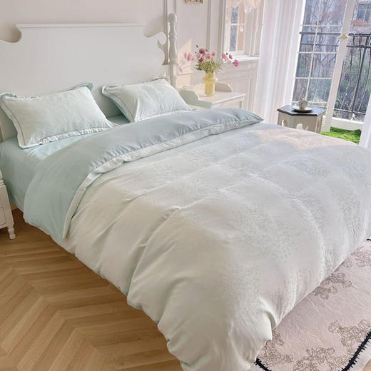 笙观相沐 天丝金枝玉叶四件套 ，面料高支高密 柔韧亮泽手感宛如珍珠般顺滑垂坠 雅致柔和 商品图0