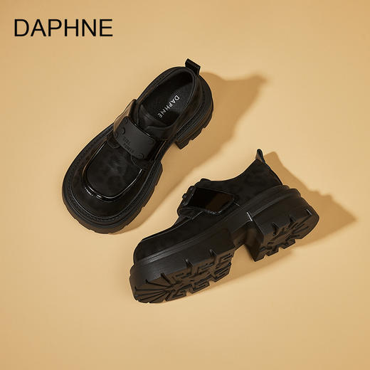 达芙妮英伦风乐福鞋女2026春季新款鞋子增高厚底jk小皮鞋爆款单鞋2501017 商品图4