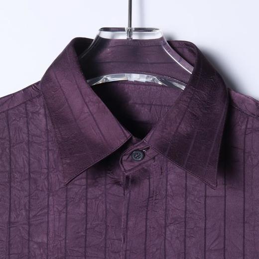 SDSA男装2026新款高贵轻奢韩版简约竖纹褶皱长袖衬衫百搭时尚衬衣 商品图1