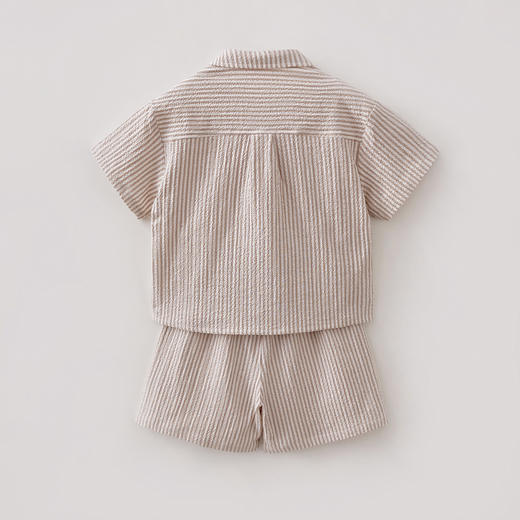 马克珍妮条纹假日男童泡泡棉衬衫套装2026年夏装新款560370 商品图1