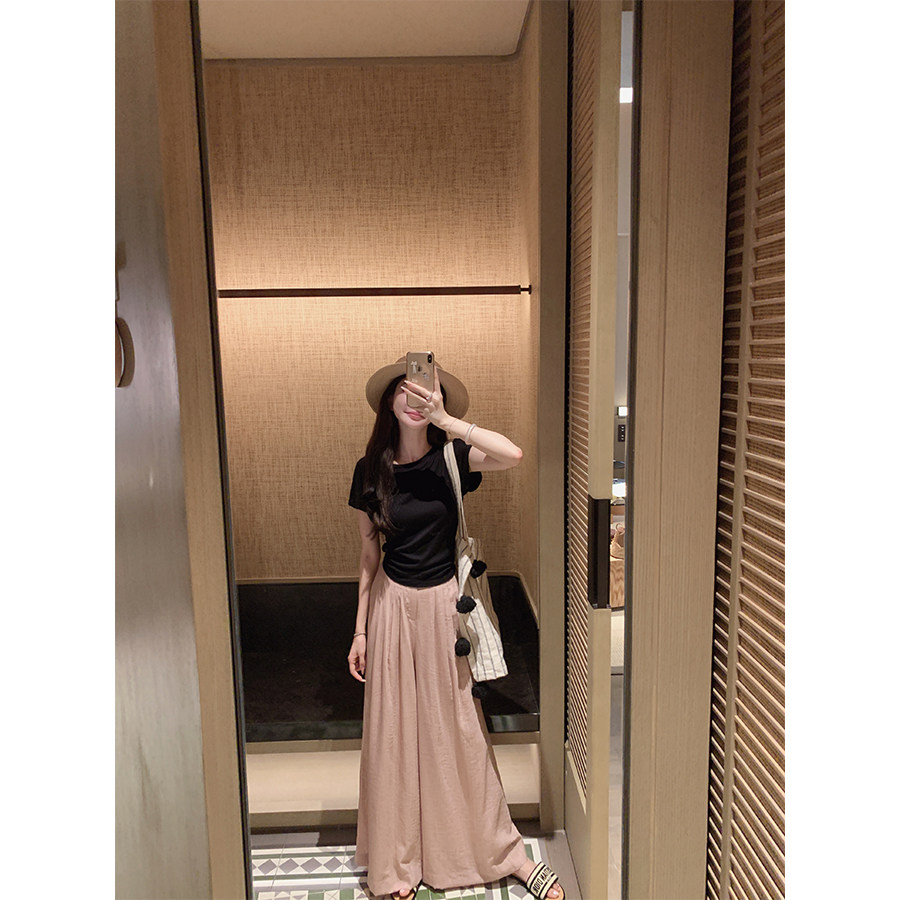 金蘑菇菇 清冷系慵懒 墨染懒懒裤2.0 /炒色工艺 巨垂显瘦