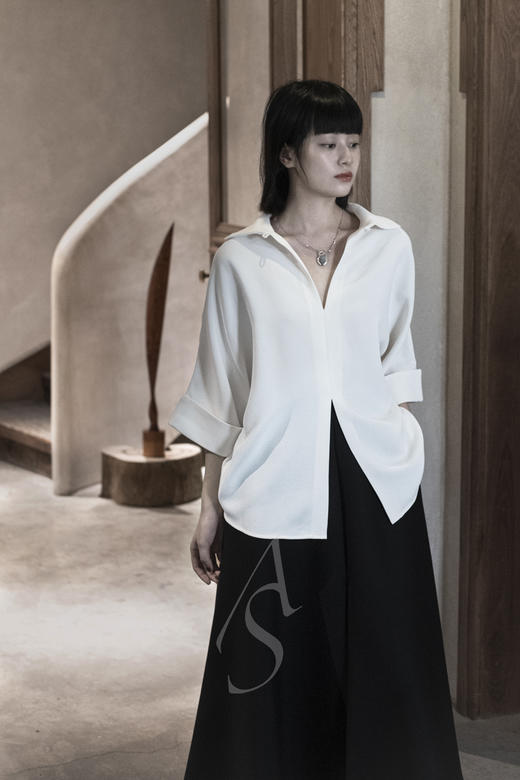 Mark Kenly Domino Tan 26SS 奶油白绉纱BAILEE两穿上衣 商品图4