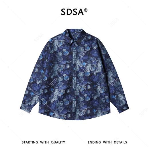 SDSA男装2026新款高贵轻奢时尚重工撞色提花长袖衬衫百搭宽松衬衣 商品图0