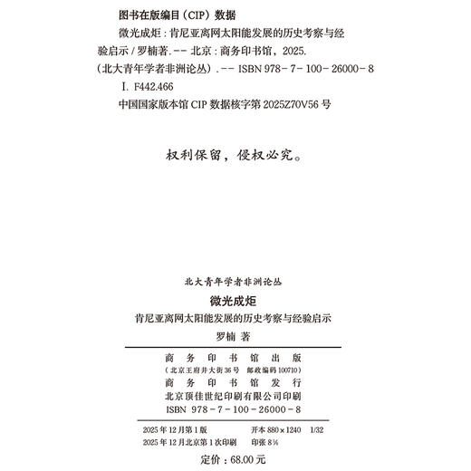 微光成炬：肯尼亚离网太阳能发展的历史考察与经验启示(北大青年学者非洲论丛) 商品图1