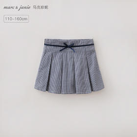 马克珍妮复古格纹女童Miu系纯棉百褶裙2026年夏装新款560606