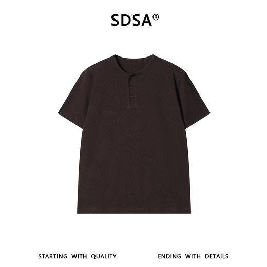 36275SDSA男装2026新款高贵轻奢韩版简约半纽扣圆领短袖T恤百搭简约潮 商品图1