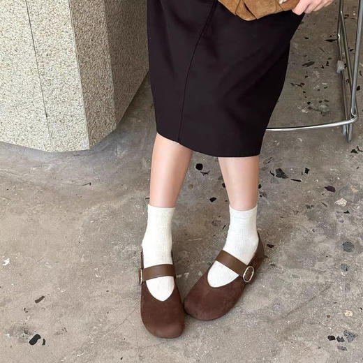 意大利凯撒KAISER 复古圆头玛丽珍绒面一字带单鞋 5色可选 商品图2