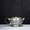 子佩集【花开福瑞】S999银摆件【ZJ039】茶具花朵嵌金平盖小茶壶2509 商品缩略图3