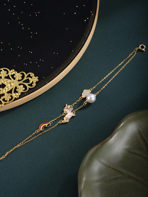 子佩集【萌马奇遇】银S925珍珠惜王妃手链【W5125】双色小马彩虹2602 商品图9