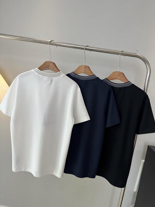 点此购买EA7春夏季男士螺纹拼接领弹力短袖T恤 ye 342171 商品图1