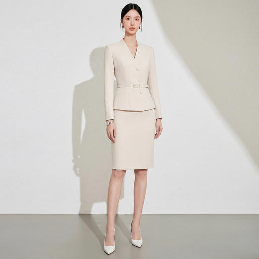 IWY/轻奢米白色西装套裙女春季新款高级感通勤职业装两件套正装25CS812 商品图0