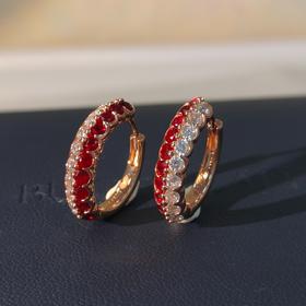 好运buff叠满~草莓奶昔红宝耳扣（非质量问题不退换）更多美图群内见 详询烧饼 银镀金珠宝