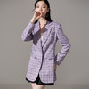 剩S/M/L 芳外新款格纹西服时尚百搭通勤外套女8T23AX0002 商品缩略图1