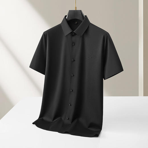 【DKP】【含桑蚕丝】大依优型大码男装夏季冰丝短袖衬衫翻领商务休闲上衣 商品图4