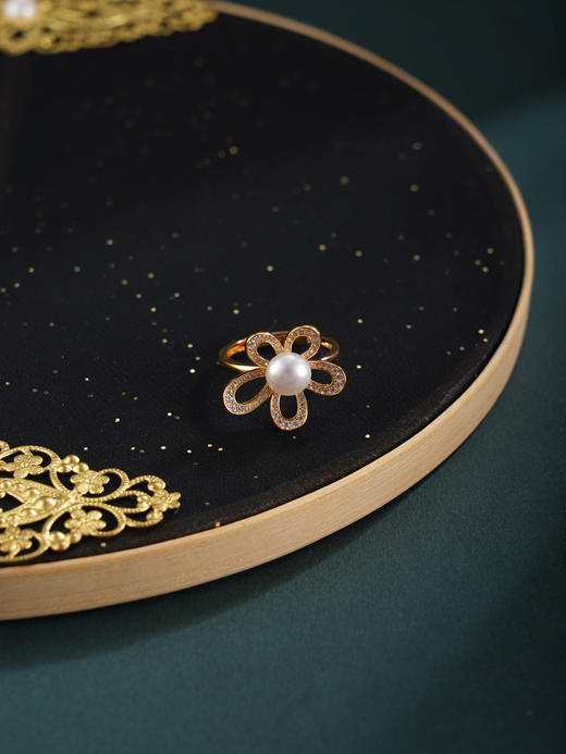 子佩集【‌花期正好】银S925珍珠惜王妃戒指【R2301】双色五瓣花2602 商品图8