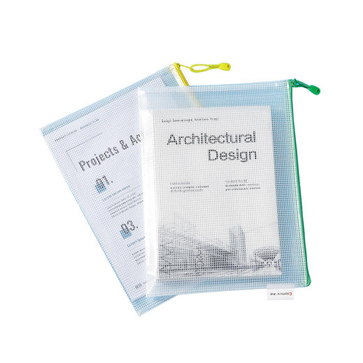 齐心拉链袋A1154网格A4（蓝色） 商品图2