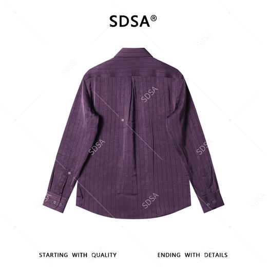 SDSA男装2026新款高贵轻奢韩版简约竖纹褶皱长袖衬衫百搭时尚衬衣 商品图4