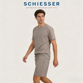 【科技麻系列】舒雅男士圆领短袖短裤套装 39/26837H