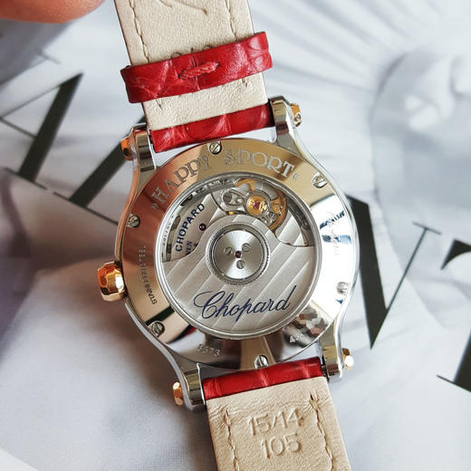 【95新】CHOPARD萧邦278573-6026自动机械30MM（女款）HAPPY SPORT系列精钢/18k玫瑰金表圈090326NJT39 商品图7