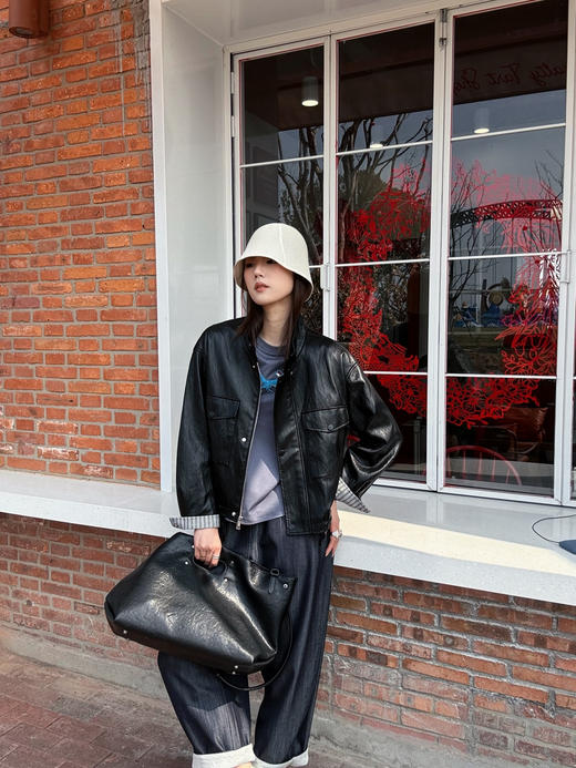 【第二层肌肤】噢蜜ooomeooo水洗pu外套 商品图1