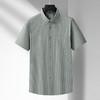 【DM】大依优型大码男装夏季竖条纹短袖衬衫商务休闲棉质翻领上衣T恤320 商品缩略图1