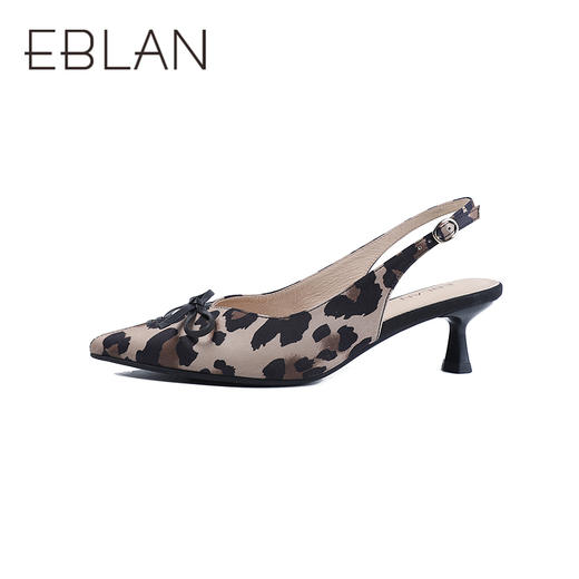 伊伴2026夏季法式超显瘦尖头深V编织羊皮鞋面高跟鞋B26261428 商品图1