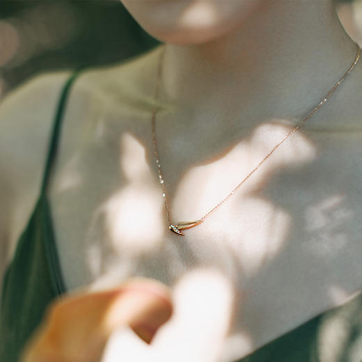 ［东方幸趣］18K符山石镶钻项链#篁竹 商品图2