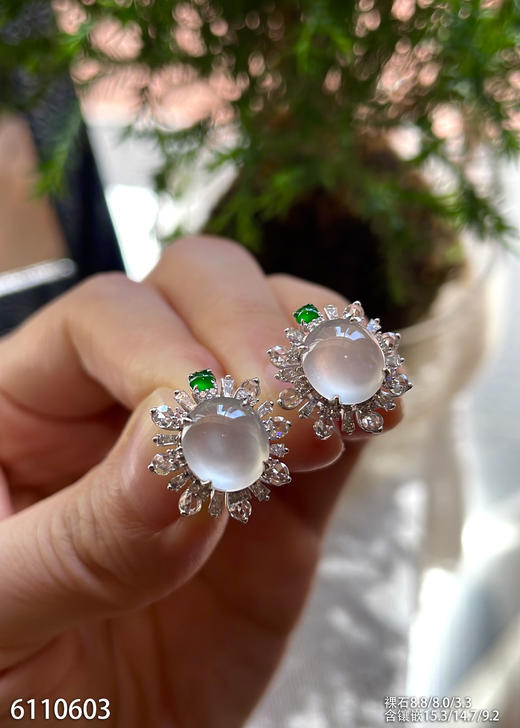 6110603，蛋面耳钉。具体价格微信咨询 商品图3