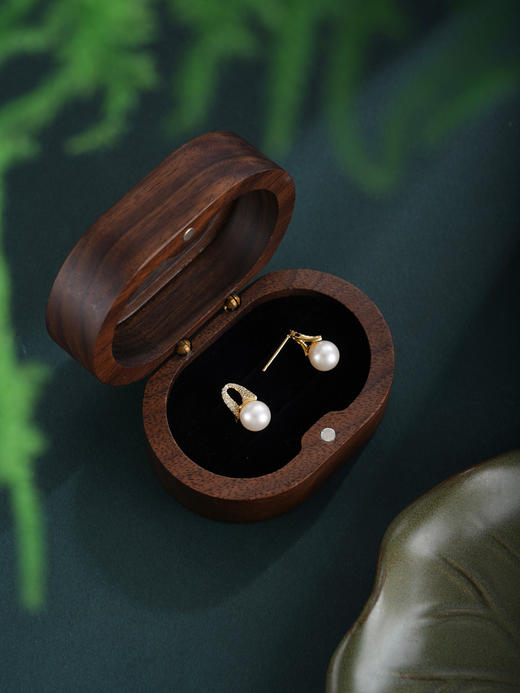 子佩集【温柔守候】银S925珍珠惜王妃耳钉【E4969】双色丝带环形2602 商品图5