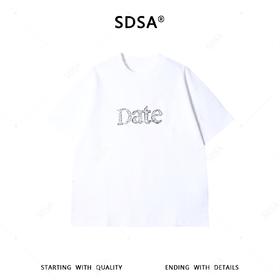 SDSA男装2026新款高贵轻奢撞色印花字母圆领短袖T恤百搭宽松上衣
