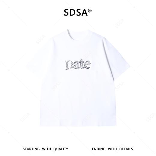 SDSA男装2026新款高贵轻奢撞色印花字母圆领短袖T恤百搭宽松上衣 商品图0